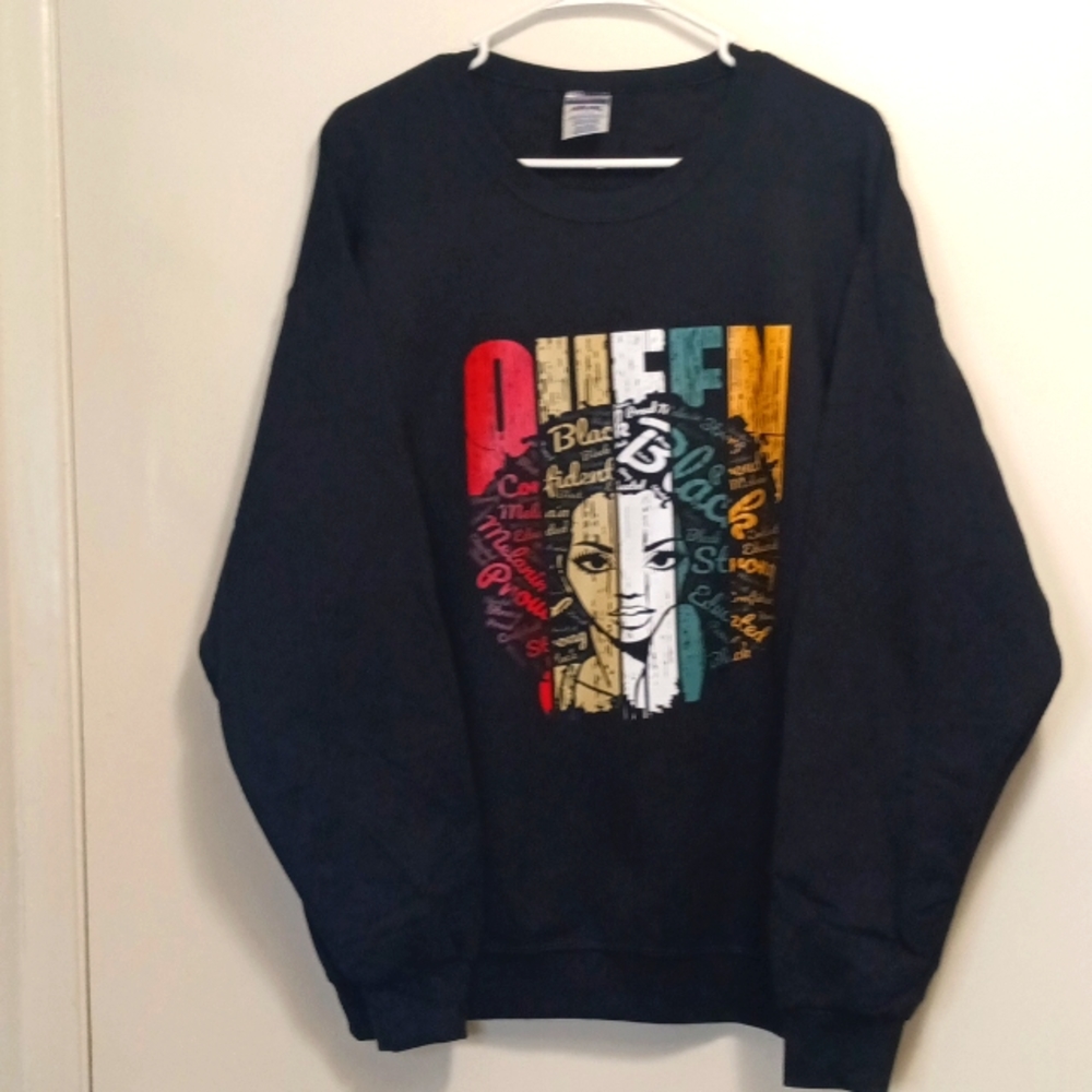 Jerzees Large Black Graphic Sweatshirt